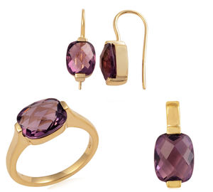 ต่างหูทอง 9k ดีไซน์คลาสสิกทันสมัย ประดับพลอยอะมีทิสต์ธรรมชาติ ทรงห้อย ราคาส่งจากโรงงาน เหมาะสำหรับเป็นของขวัญในงานปาร์ตี้ - Product Image 3