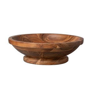 Bol de service à salade tendance pour la cuisine, les hôtels et les restaurants, forme arrondie, bol de service en bois pour les mariages et la restauration - Product Image 5