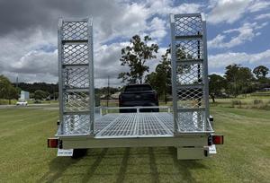 New Gal 12x6ft Steel <b>Car</b> <b>Trailer</b> with LED Lights Hot Dipped Galvanized Deck Space - Product Image 3