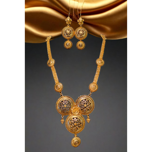 Boucles d'oreilles collier sur mesure OEM serties de boucles d'oreilles collier au design unique en plaqué or 22 carats pour femmes Parure bijoux - Product Image 1