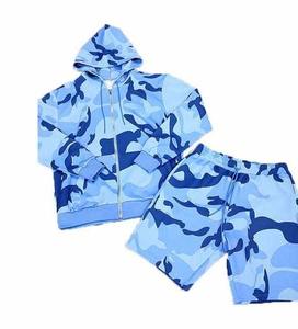 OEM survêtement personnalisé vêtements de sport deux pièces ensembles de sweat à capuche court fermeture éclair coupe-vent respirant High Street Style Twin Ensembles pour hommes - Product Image 5