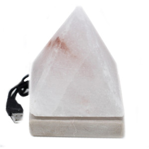 Lampu garam batu piramida kristal alami kerajinan tangan dasar kayu kualitas Premium dengan sakelar On dan Off/peredup - Product Image 5