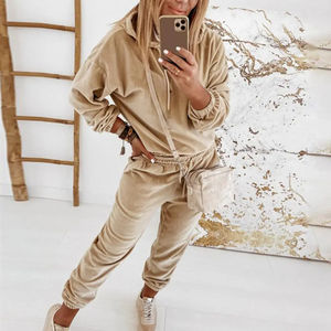 Chándales de invierno de secado rápido de manga larga para mujer Patrón sólido Ropa de fitness ecológica - Product Image 2