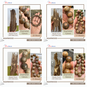 100% Bracelet de perles en bois élastique naturel du Vietnam bijoux en bois d'agar - Product Image 6