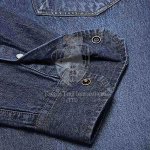 บริการ OEM เสื้อเชิ้ตยีนส์แขนยาวคุณภาพสูงสำหรับผู้ชาย / ผลิตเสื้อเชิ้ตยีนส์ผู้ชายแบบสั่งทำพิเศษ ทรงพอดีตัว สวมใส่สบาย - Product Image 6