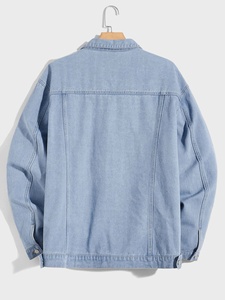 Veste en jean ample pour homme, tailles personnalisées, denim délavé, vêtements pour homme, veste en jean tendance pour homme - Product Image 2