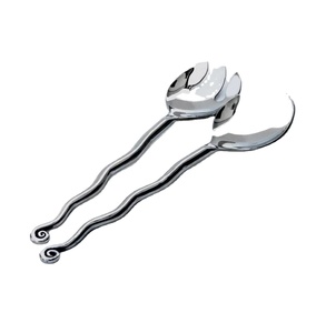 Ensemble de couverts en métal de qualité supérieure, nouveau serveur à salade en zigzag, durable et élégant pour les ustensiles de cuisine d'hôtel - Product Image 1