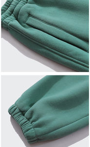 Survêtement de sport décontracté pour hommes, pull de jogging en molleton de couleur unie respirant et pantalon de survêtement, ensembles de pulls Streetwear - Product Image 6