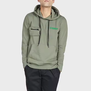 Sweat-shirts à capuche basiques vierges personnalisables avec logo frontal, unisexe, coupe classique, 100 % coton molletonné/éponge française, séchage rapide - Product Image 6