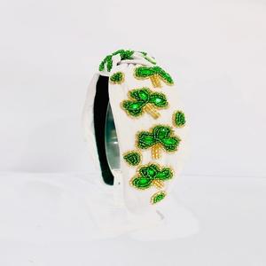 Bandeaux légers et d'excellente qualité pour la saint-Patrick, serre-tête spécial avec nœuds, ornés à la main, serre-tête perlé - Product Image 1