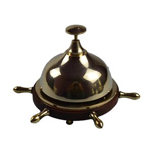 Campana de Metal con acabado plateado, decoración de vajilla para oficina, sala de estar interior, campana de escritorio, forma redonda, estilo náutico - Product Image 6