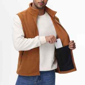 Chaleco polar sin mangas personalizado para hombre con logotipo bordado al aire libre etiqueta chaqueta de trabajo para senderismo y uso uniforme - Product Image 6