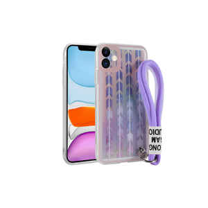 Coque en silicone à motifs Netzy avec cordon de maintien pour iPhone 11, protection arrière résistante aux chocs, compatible INS 14 Plus 13 Pro Max - Product Image 1