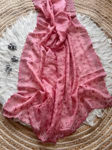 Saree exclusif en soie pure et douce de créateur indien, beau travail de broderie et bordure de travail de séquence pour mariage et fête - Product Image 3