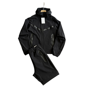 ชุดเสื้อแจ็คเก็ตและกางเกงขาสั้นมีซิปชุดเสื้อแจ็คเก็ตกันลมปรับแต่งได้โลโก้ตามสั่ง - Product Image 1