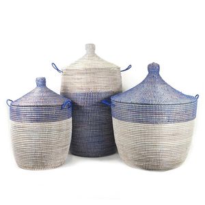 Cesta de Almacenamiento de Hierba Marina para el Hogar, Cestas de Hierba Marina Tejidas a Mano, Cesta de Almacenamiento de Rafia Ecológica - Product Image 3
