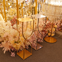 Support de fleurs en métal doré de 90 cm, centre de table pour mariage, présentoir floral