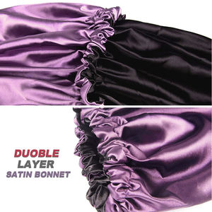 Nouveau Style soyeux sommeil Bonnet casquettes plaine nuit sommeil chapeau femmes cheveux Satin Bonnet trop qualité meilleure vente impression personnalisée - Product Image 2