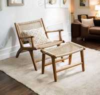 Ensemble de table et de chaises de salle à manger d'extérieur en teck de haute qualité pour jardin, patio, parc, villa, balcon
