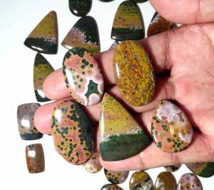 Venta al por mayor de alta calidad Natural Ocean Jasper cabujón suave cuarzo piedras preciosas sueltas para la curación de la fabricación de joyas bien pulidas - Product Image 5