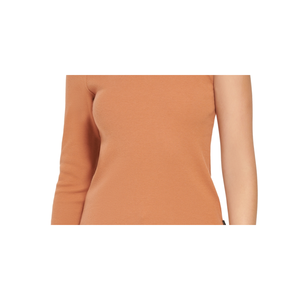 Top Monospalla a Collo Alto da Donna Calvin Klein, Taglia Unica, Marrone, in Maglia di Seta e Chiffon con Pizzo e Paillettes, Vestibilità Ampia per Feste - Product Image 3