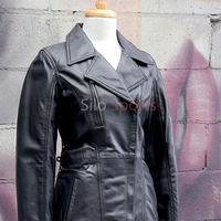 Veste matelassée en peau de mouton véritable noire pour femme, style luxueux, respirante, imperméable, coupe-vent, hiver, haute qualité