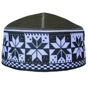 Venta al por mayor bordado trabajo impreso Gorra de fantasía sombreros musulmán Islam oración adoración gorra Kufi musulmán sombrero hombres Ramadán Eid regalo gorra - Product Image 2