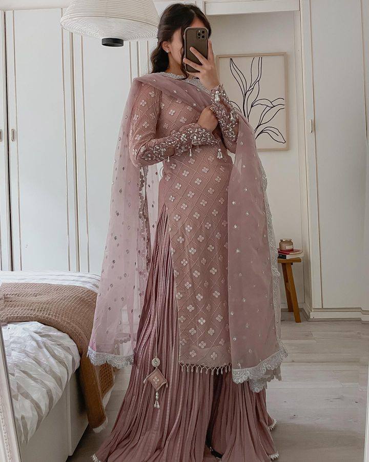 Long Sleeve Sharara Elegant Pakistani Wedding Attire