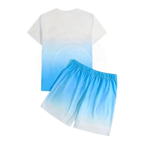 GYM ACTIVE ENTERPRISES 100% Polyester <b>Knitted</b> 2-Piece Winter Men's Short <b>Set</b> Side Strip Eco-Friendly Vintage Custom Logo Design - Product Image 3