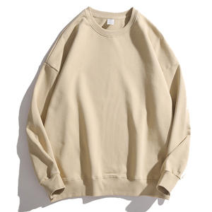 Offre Spéciale sweats à capuche personnalisés col rond unisexe 100% coton épais GSM surdimensionné sweat brodé col rond blanc hommes sweats - Product Image 4