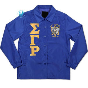 Sigma Gamma Rho แจ็กเก็ตโค้ชของผู้ชายดีไซน์ตามสั่งโลโก้เปล่าขนาดพลัสไซส์ - Product Image 4