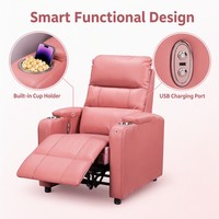 Fauteuil inclinable électrique en similicuir, design ergonomique réglable, siège inclinable, accoudoir, porte-gobelet, design moderne pour cinéma maison