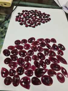 Haute qualité 8mm grenat rouge naturel facettes dos plat gemmes lâche ovale/poire en forme de cristaux IGI certifié ambre/opale - Product Image 2