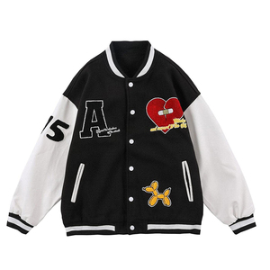 Veste de baseball varsity pour homme de haute qualité, personnalisable ODM OEM, avec broderie de logo personnalisé, col montant, style bomber NASCAR. - Product Image 4