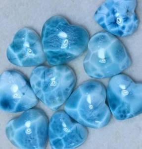 Wholesale Lot of High Quality Natural Elegant Larimar Heart Shape Cabochon Polished Loose Gemstone Jewelry for <b>Gift</b> Making - Product Image 2