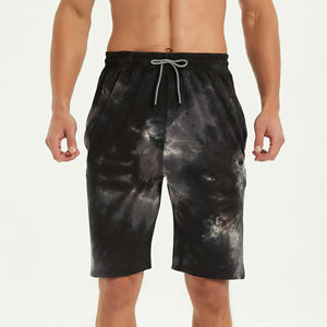 Short de sport tie-dye pour hommes en gros Short en maille à motif uni élégant pour les entraînements, le sport, tenue décontractée, dentelle écologique - Product Image 4