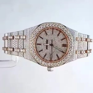 36 MM lujo VVS Moissanite diamante helado hecho a mano de alta calidad Buss Down movimiento automático reloj de acero inoxidable para mujer - Product Image 2