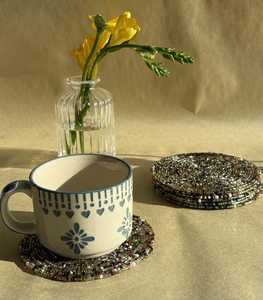 แผ่นรองแก้วลูกปัดแบบคลาสสิก เป็นมิตรกับสิ่งแวดล้อม ทำด้วยมือ คุณภาพสูง สำหรับตกแต่งโต๊ะอาหาร - Product Image 2