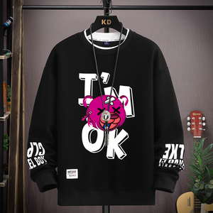 เสื้อสเวตเตอร์ผู้ชายฤดูใบไม้ผลิเสื้อยืดแขนยาวพิมพ์ลายหมีการ์ตูนเกาหลีเสื้อฮาราจูกุแฟชั่นผู้ชายเสื้อคอกลม2024ใหม่ - Product Image 4