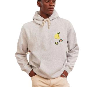 Low MOQ Fully Customized Minimal Embroidery Logo Men's Hoodies Heavyweight 100% Cotton Fleece Men Embroidered Pullover Hoodies - Product Image 4