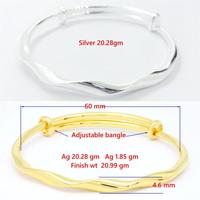 Bracelet ajustable en argent plaqué or 24 carats, design classique, haute qualité, forme paix, pour femme, idéal pour le quotidien, les fêtes et les mariages