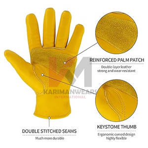 Gants de travail en cuir de qualité supérieure pour hommes et femmes gants de sécurité en cuir de vachette robustes jardinage Construction agriculture bricolage - Product Image 4