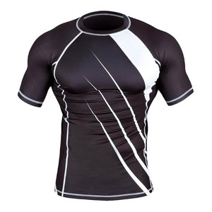 Imprimé personnalisé hommes entièrement sublimé à manches courtes Rashguards Compression Wear Mma Bjj Grappling Rashguards - Product Image 1
