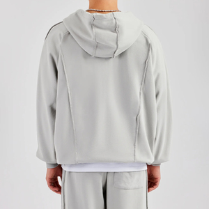 Vente en gros Nouvel arrivage de sweats à capuche zippés pour hommes avec logo personnalisé Conception de vêtements de rue en coton de haute qualité Sweats à capuche vierges en vrac - Product Image 3