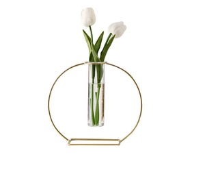 Stylish and Classy Decor <b>Glass</b> Tube <b>Flowers</b> <b>Vase</b> with Wooden Holder Natural Finished Wooden and <b>Glass</b> Tube Tabletop Holder - Product Image 4