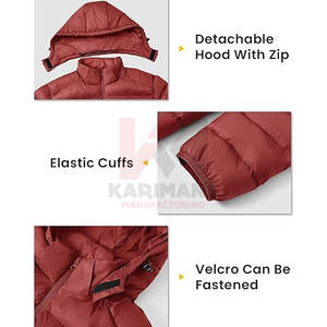 แจ็คเก็ตบุนวม3ฤดูสำหรับผู้ชายเสื้อคลุมน้ำหนักเบามีฮู้ดถอดออกได้ฉนวนกันความร้อนให้ความอบอุ่นกันลม - Product Image 3