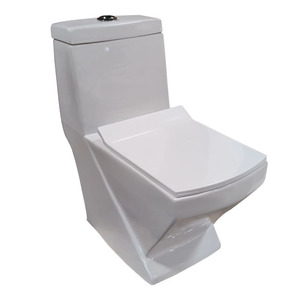 Toilette moderne en céramique monobloc blanche Vega-14 avec cuvette siphon en S motif de drainage salle de bain sanitaire bidet siège de toilette - Product Image 4