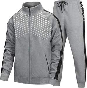 Survêtement décontracté à capuche unisexe d'automne à logo personnalisé Ensemble de 2 pièces avec veste et pantalon à fermeture éclair Sports de jogging personnalisés - Product Image 5