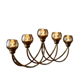 Nouvelle arrivée dernière conception lumière de luxe or 5 bougeoir support - Product Image 2