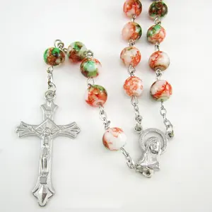 New catholic glass beads rosario religioso chaplet